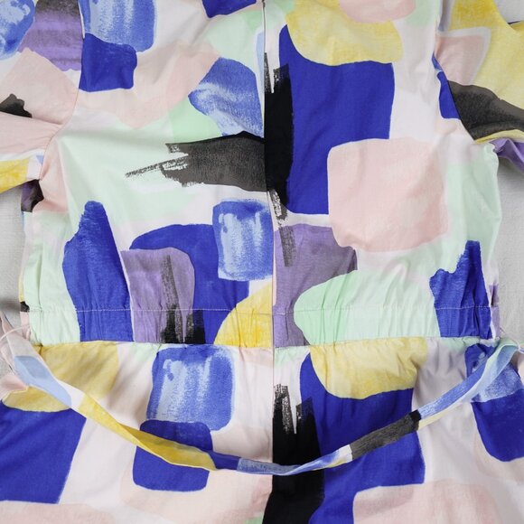 DKNY Abstract Print Balloon Sleeve Knee Length Dress - Picture 7 of 13